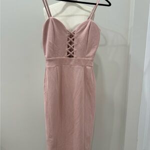 NWOT Akira Blush Pink Strappy Dress